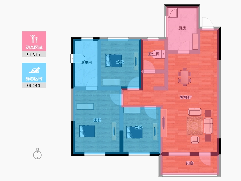 吉林省-吉林市-筑石•松花江智慧新城-79.18-户型库-动静分区