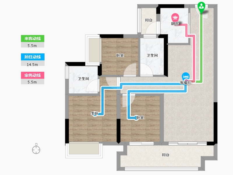 广东省-江门市-敏捷•悦府-76.00-户型库-动静线