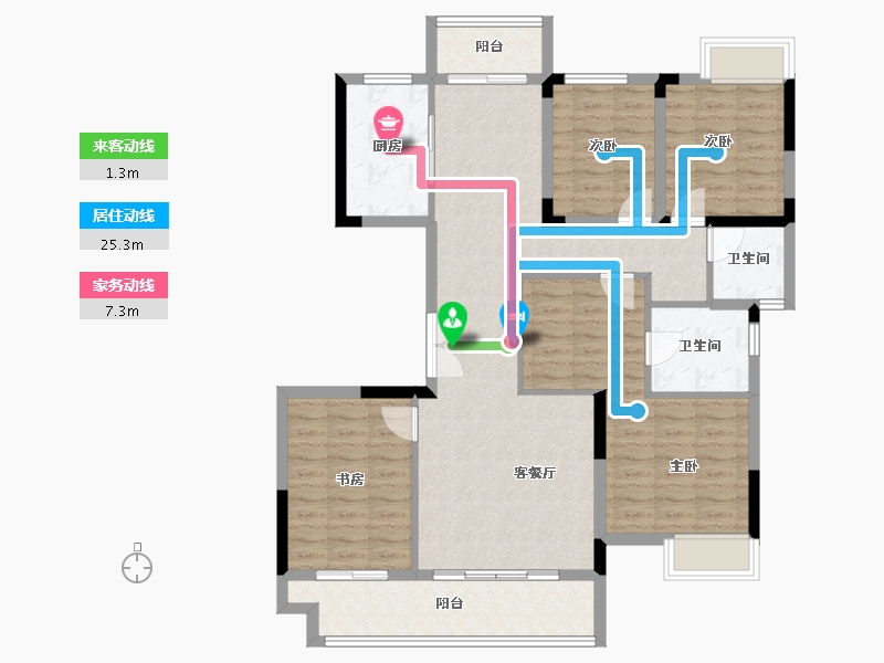 江西省-赣州市-金鹏小留园-111.12-户型库-动静线