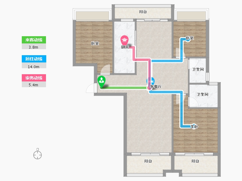 云南省-曲靖市-壹然云府-113.26-户型库-动静线