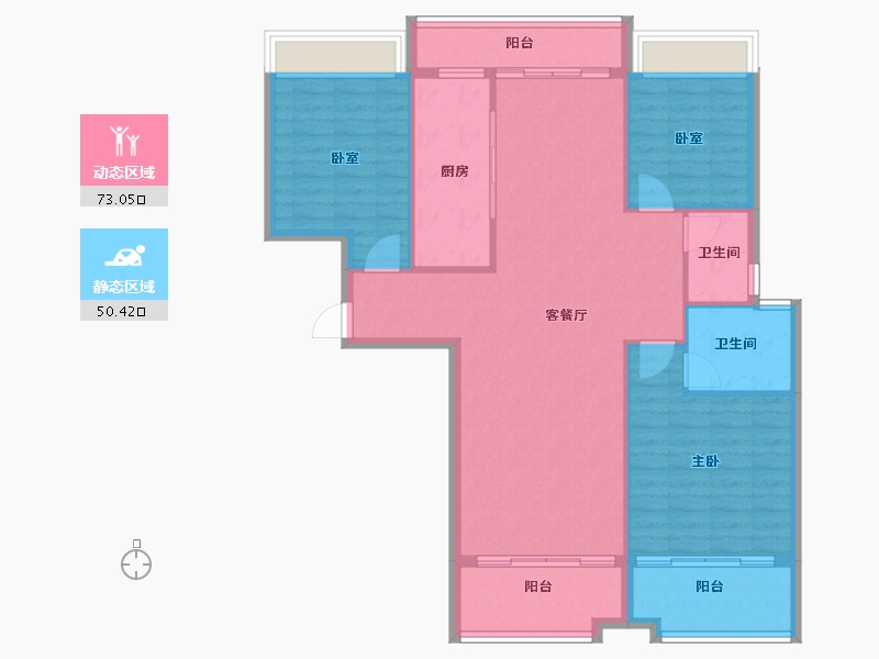 云南省-曲靖市-壹然云府-113.26-户型库-动静分区