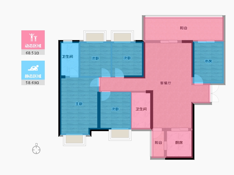 广西壮族自治区-贺州市-悦城阳光城-113.67-户型库-动静分区