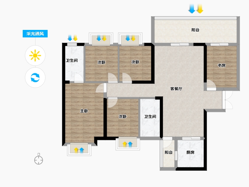 广西壮族自治区-贺州市-悦城阳光城-113.67-户型库-采光通风