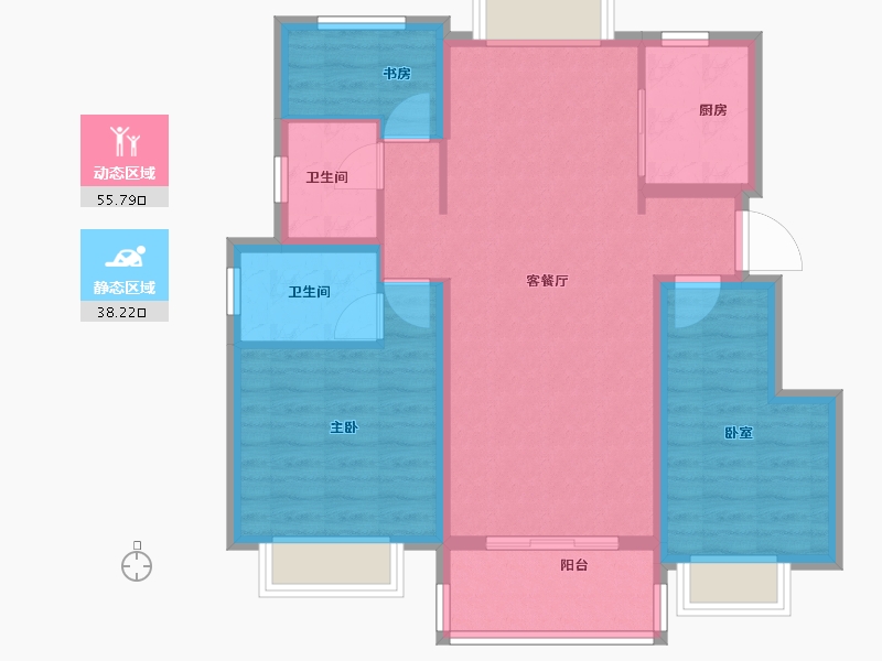 安徽省-合肥市-远洋庐玥风景-84.00-户型库-动静分区