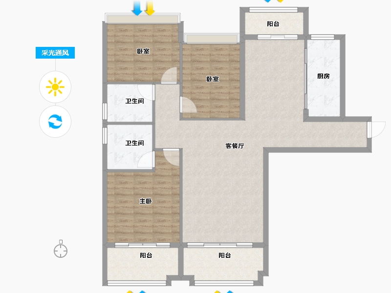 云南省-曲靖市-壹然云府-118.18-户型库-采光通风