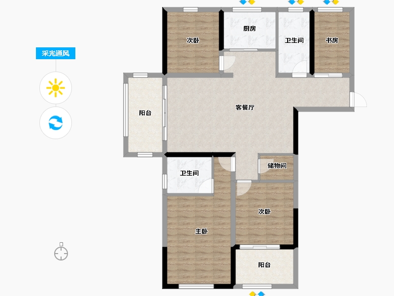 安徽省-铜陵市-城投·聚秀嘉园-116.42-户型库-采光通风