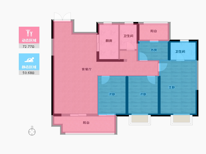 山西省-运城市-运城吾悦广场-110.67-户型库-动静分区