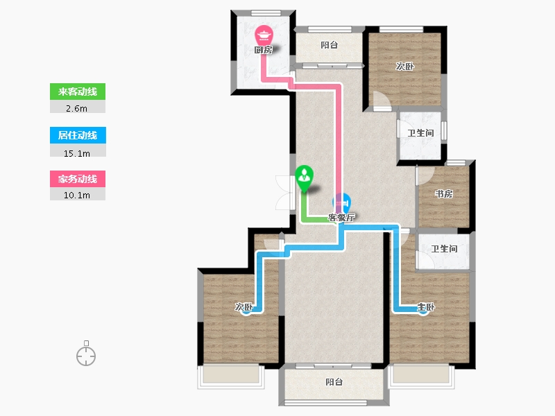 山东省-临沂市-万图水岸经典·御园-124.78-户型库-动静线