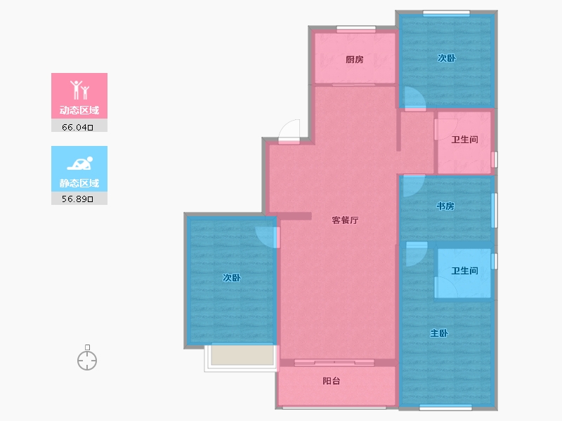 山东省-临沂市-万图水岸经典·御园-111.06-户型库-动静分区