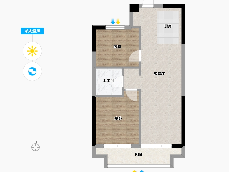 福建省-厦门市-禹洲联发璟阅城·学府1号-56.00-户型库-采光通风