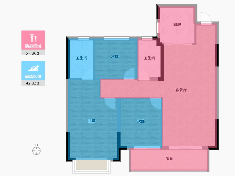 江西省-上饶市-蓝城·明月江南-92.77-户型库-动静分区