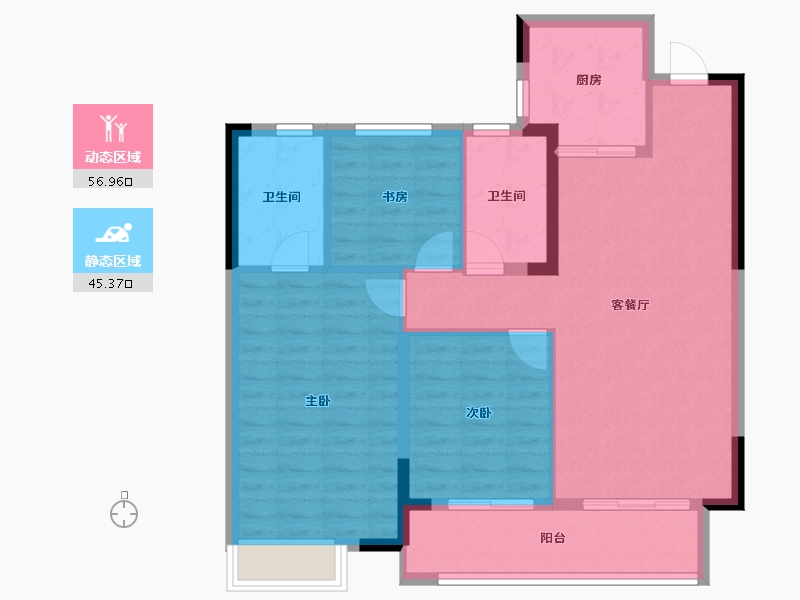 江西省-上饶市-蓝城·明月江南-92.77-户型库-动静分区