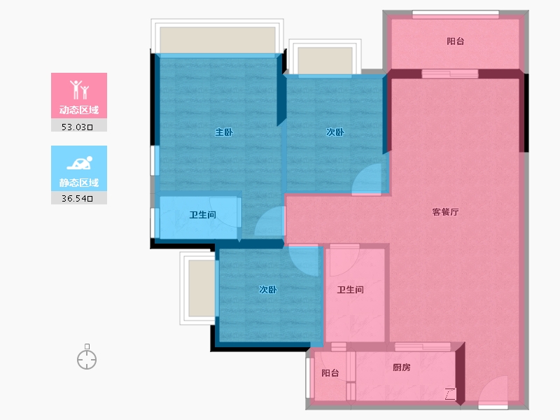 广东省-湛江市-华达北斗华庭-80.02-户型库-动静分区