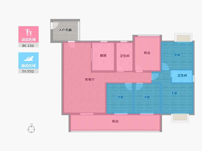 广西壮族自治区-贺州市-悦城壹號院-128.86-户型库-动静分区