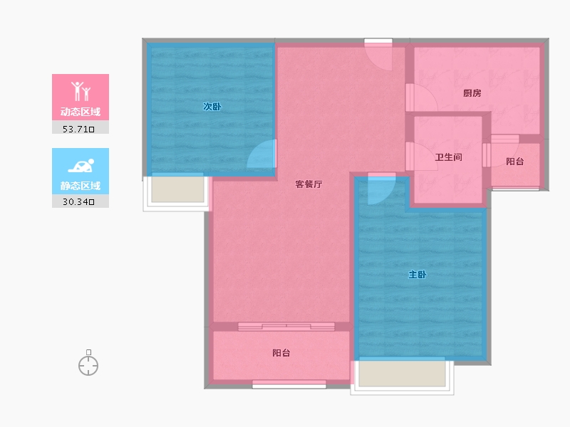 上海-上海市-凯利·海华府-75.06-户型库-动静分区