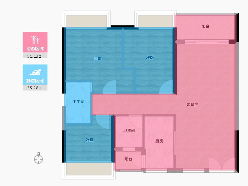 广东省-佛山市-金锠花园-78.01-户型库-动静分区