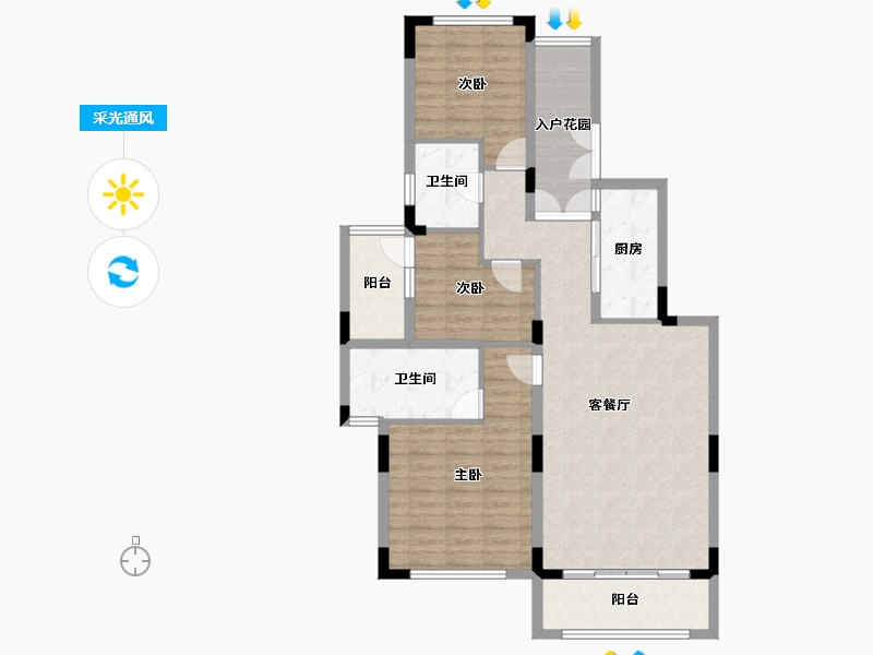 广东省-云浮市-远大美域小镇-102.36-户型库-采光通风