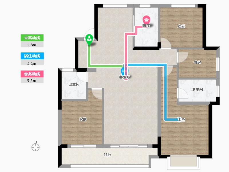 江西省-上饶市-蓝城·明月江南-109.77-户型库-动静线