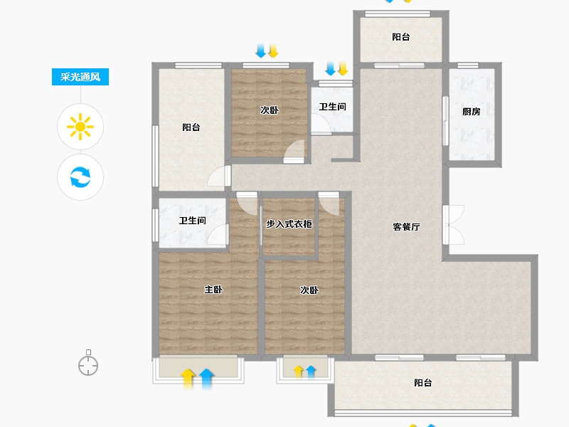 山东省-临沂市-親和家源-144.47-户型库-采光通风