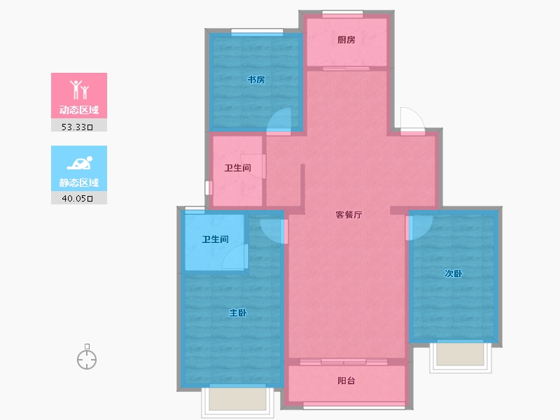 山东省-临沂市-万图水岸经典·御园-83.04-户型库-动静分区