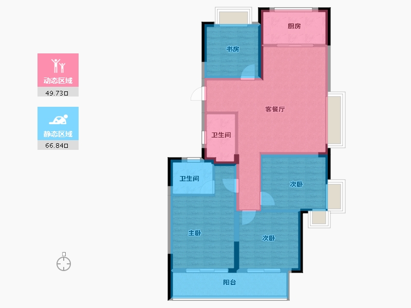 江西省-上饶市-蓝城·明月江南-104.86-户型库-动静分区