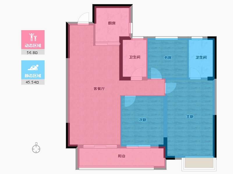 江西省-上饶市-蓝城·明月江南-92.76-户型库-动静分区