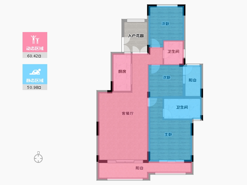 广东省-云浮市-远大美域小镇-106.66-户型库-动静分区