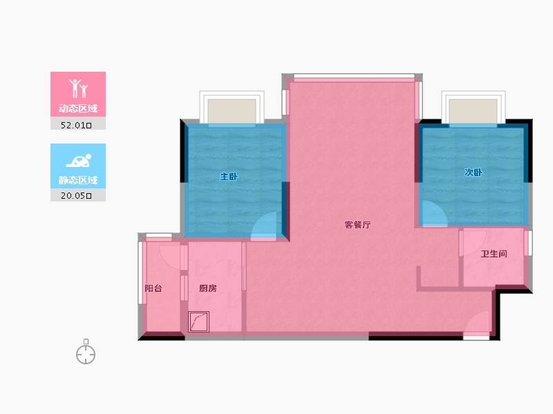 云南省-曲靖市-愿景·中国·宣威公园里康养小镇·芬芳源-64.00-户型库-动静分区