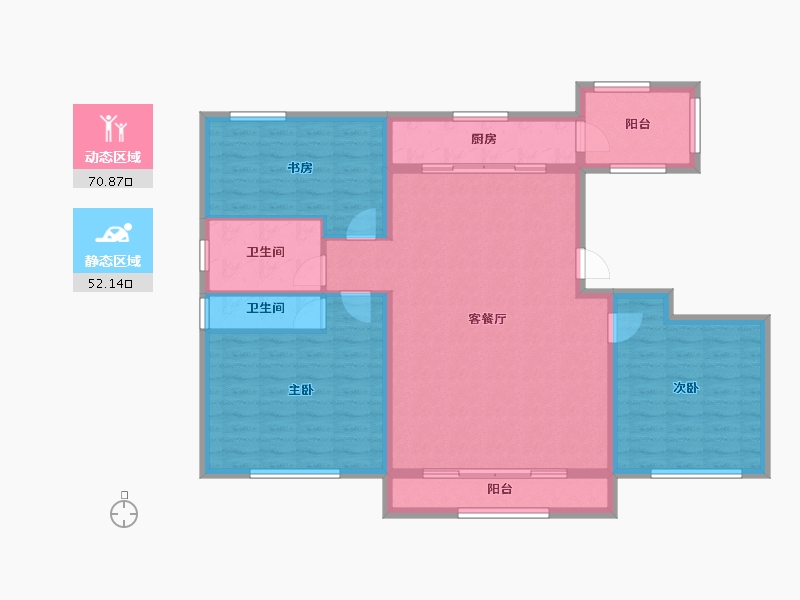 宁夏回族自治区-银川市-和佳居东区-111.43-户型库-动静分区