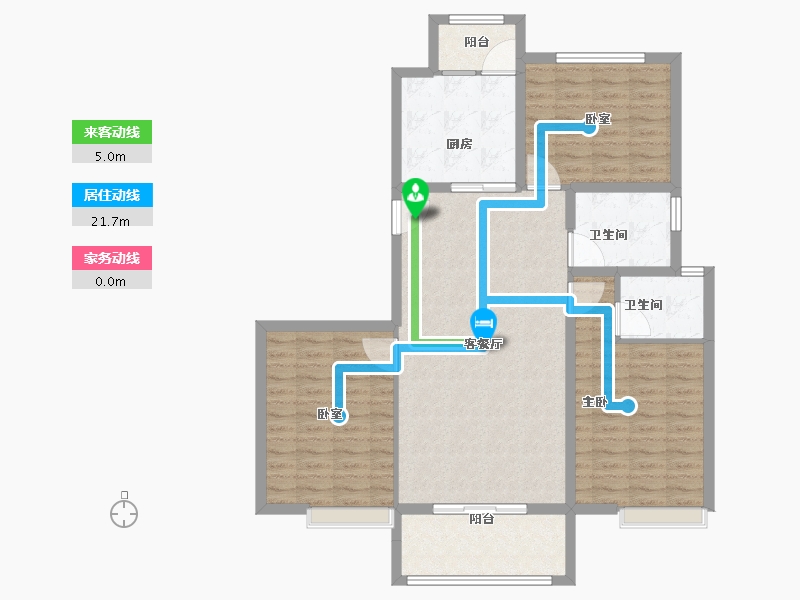 河南省-开封市-美居·红枫御景-106.40-户型库-动静线