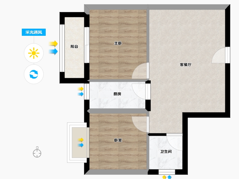 山西省-晋中市-汇隆·上林国际-48.18-户型库-采光通风