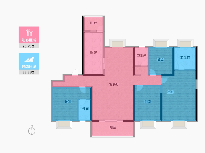 广东省-揭阳市-普宁碧桂园豪园-157.60-户型库-动静分区