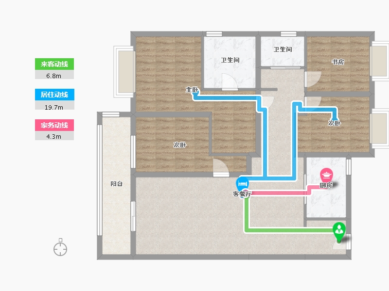 湖北省-武汉市-旭辉千山凌云-140.00-户型库-动静线