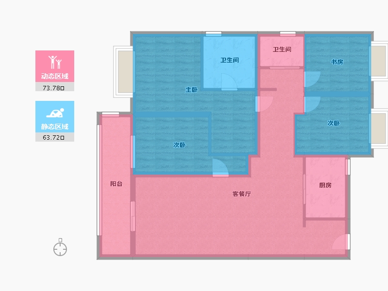 湖北省-武汉市-旭辉千山凌云-140.00-户型库-动静分区