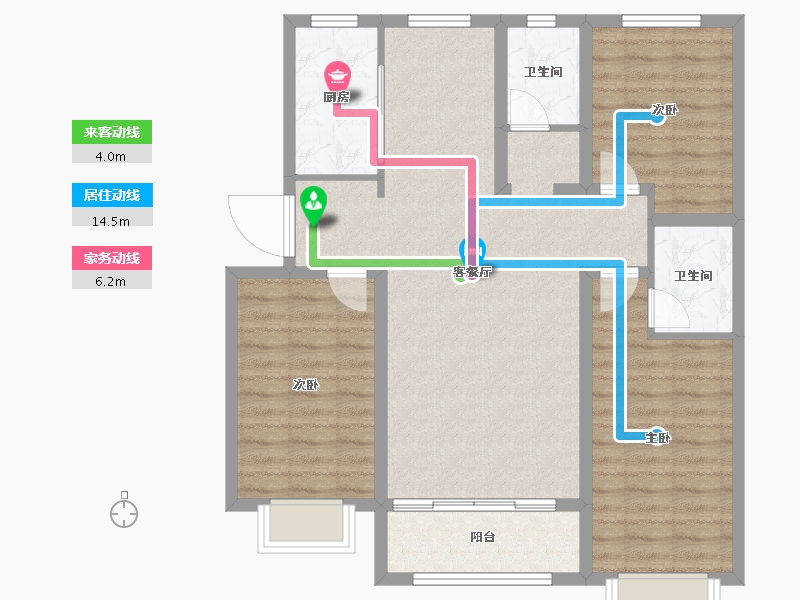 河北省-邯郸市-荣科兴苑-94.74-户型库-动静线