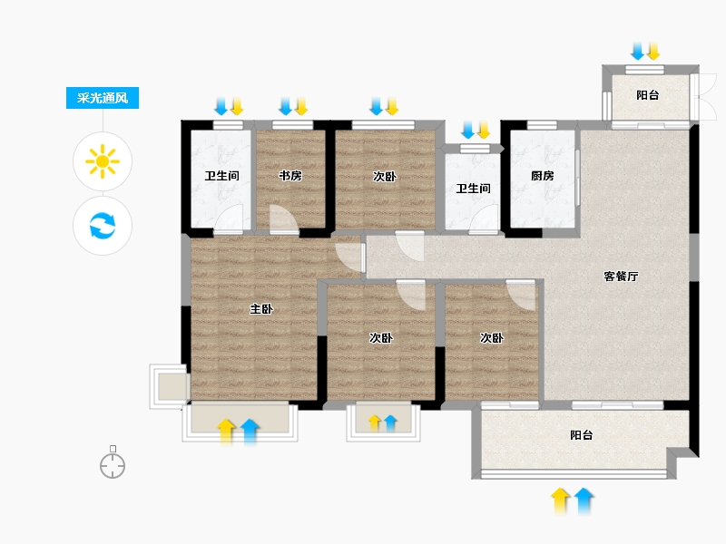 江西省-上饶市-友邦皇家公馆二期-100.01-户型库-采光通风