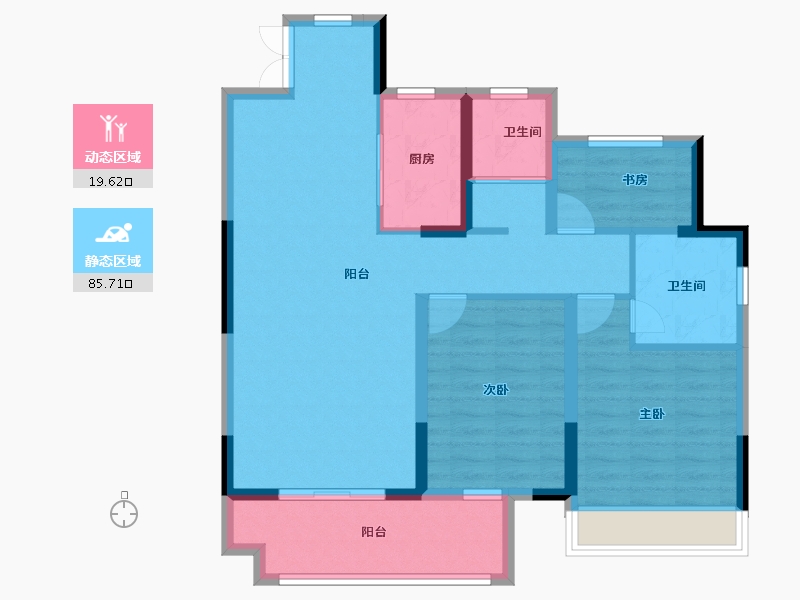 安徽省-宿州市-金荣·学府壹号-94.40-户型库-动静分区