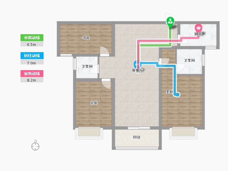 山西省-运城市-金鑫·滨湖一号-105.15-户型库-动静线