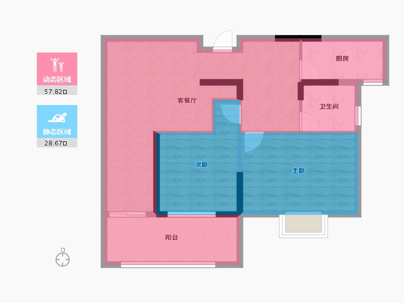 安徽省-铜陵市-城投·聚秀嘉园-76.94-户型库-动静分区