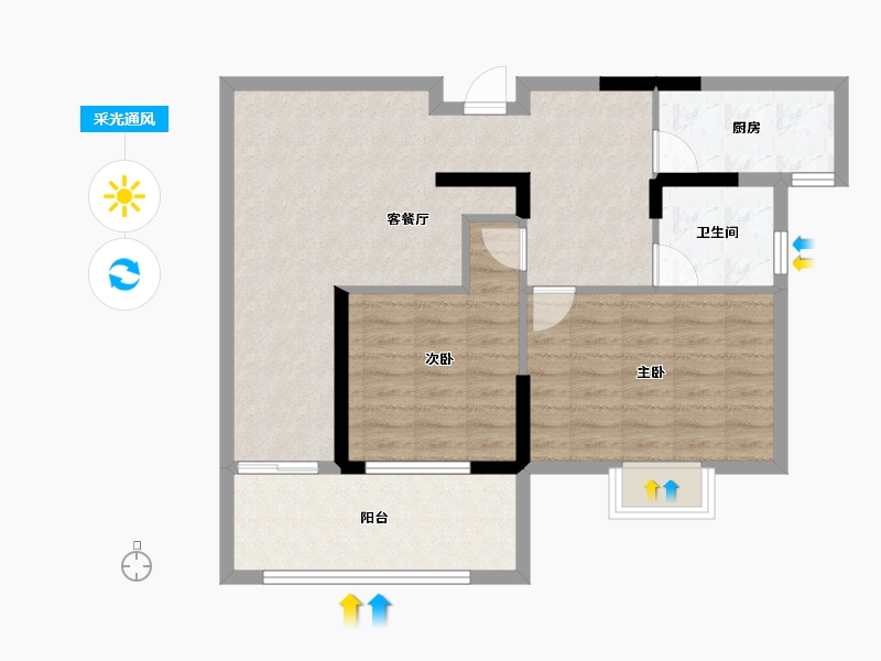 安徽省-铜陵市-城投·聚秀嘉园-76.94-户型库-采光通风