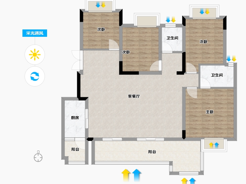 四川省-广安市-依云里-110.52-户型库-采光通风