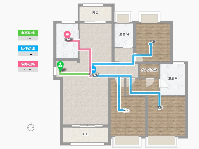 上海-上海市-凯利·海华府-113.78-户型库-动静线