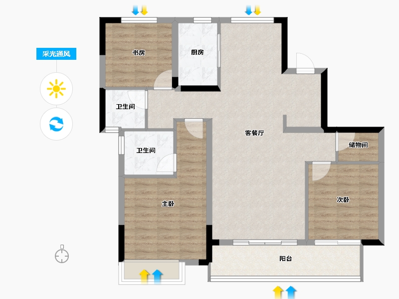 江西省-上饶市-蓝城·明月江南-97.77-户型库-采光通风