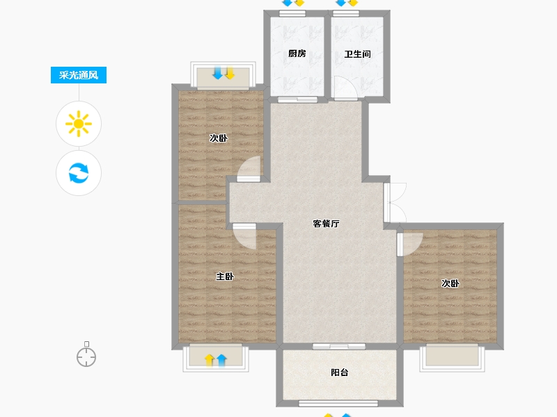 山东省-临沂市-房源南湖尚城-106.95-户型库-采光通风