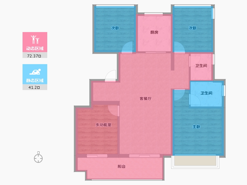 安徽省-池州市-中梁印江南-102.40-户型库-动静分区