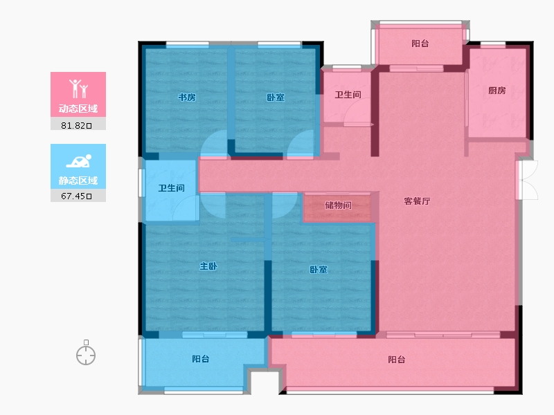 河南省-商丘市-润泓崇文院-134.41-户型库-动静分区