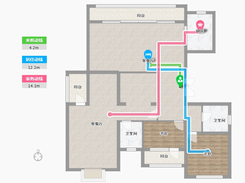 吉林省-吉林市-盈胜春晓-131.38-户型库-动静线