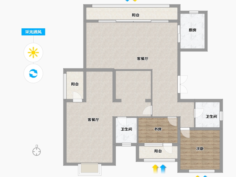 吉林省-吉林市-盈胜春晓-131.38-户型库-采光通风