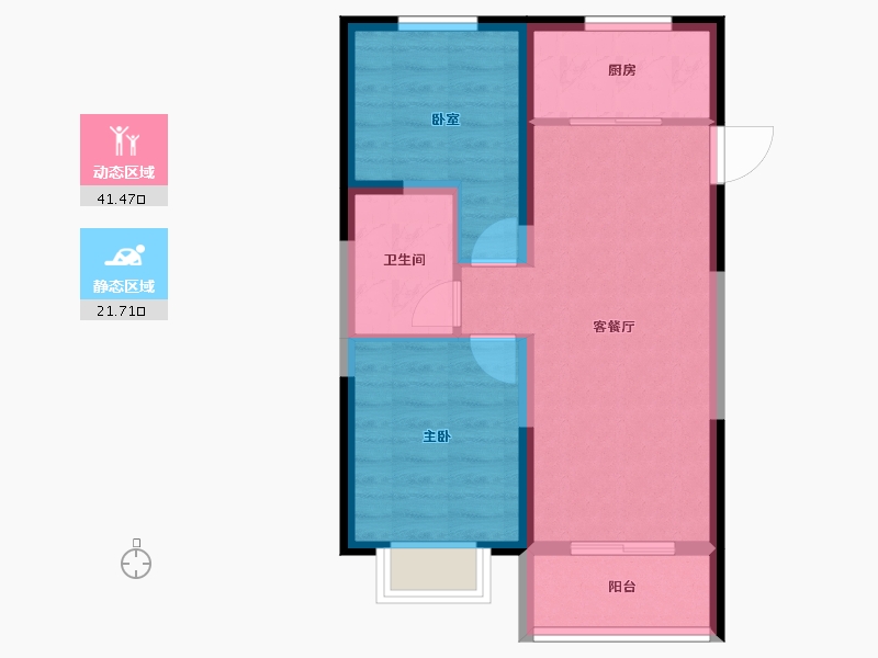 天津-天津市-景瑞.塘沽湾壹号-56.18-户型库-动静分区