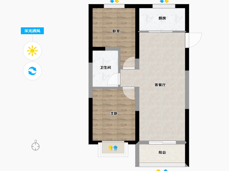 天津-天津市-景瑞.塘沽湾壹号-56.18-户型库-采光通风